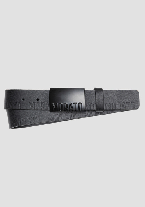CINTURÓN DE PIEL CON ESTAMPADO «MORATO» - cinturones | Antony Morato Online Shop