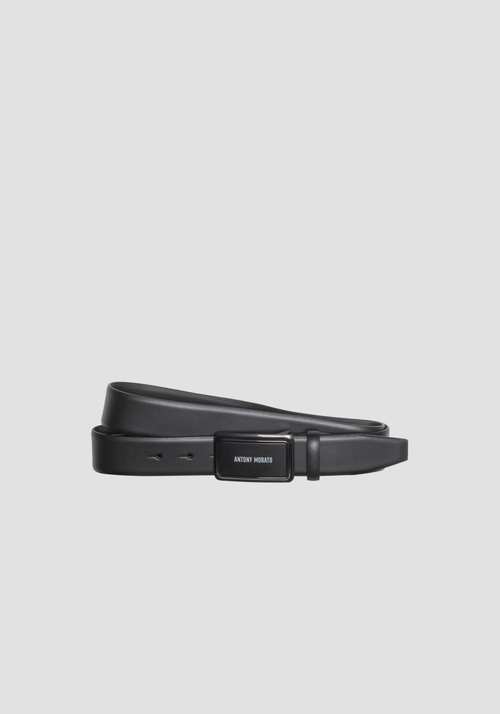 REAL LEATHER BELT WITH LOGO BUCKLE - Carry Over | Antony Morato Online Shop