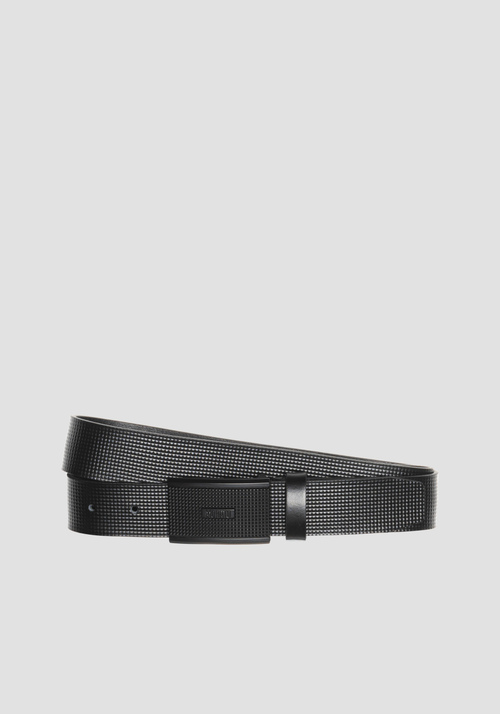 GENUINE LEATHER BELT WITH LOGO TAB - Men's Belts | Antony Morato Online Shop