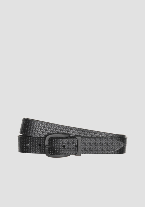 GENUINE LEATHER BELT WITH ALL-OVER PATTERN - Carry Over | Antony Morato Online Shop