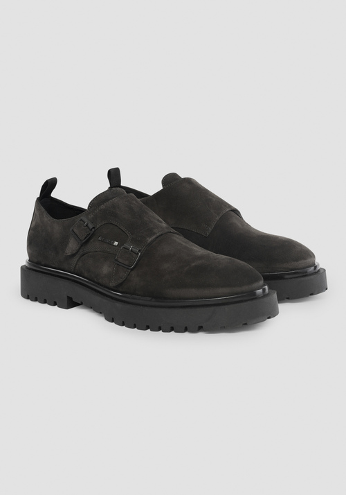 CHAUSSURES MONK STRAP « BARREN » EN CUIR SUÉDÉ - Chaussures formelles | Antony Morato Online Shop