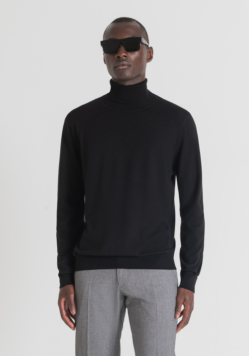 REGULAR-FIT POLO NECK IN SOFT WOOL AND CASHMERE-BLEND YARN | Antony Morato Online Shop