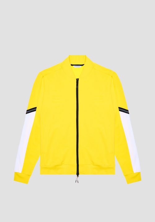 SLIM FIT HOODIE IN STRETCH COTTON WITH ZIP AND CONTRASTING DETAILS - Sweatshirts | Antony Morato Online Shop