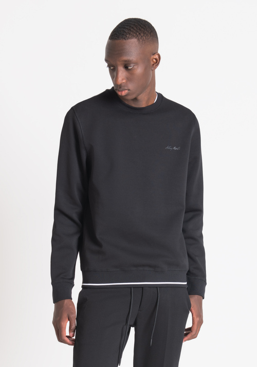 REGULAR-FIT CREW-NECK SWEATSHIRT WITH RUBBER LOGO PRINT - Sweatshirts | Antony Morato Online Shop