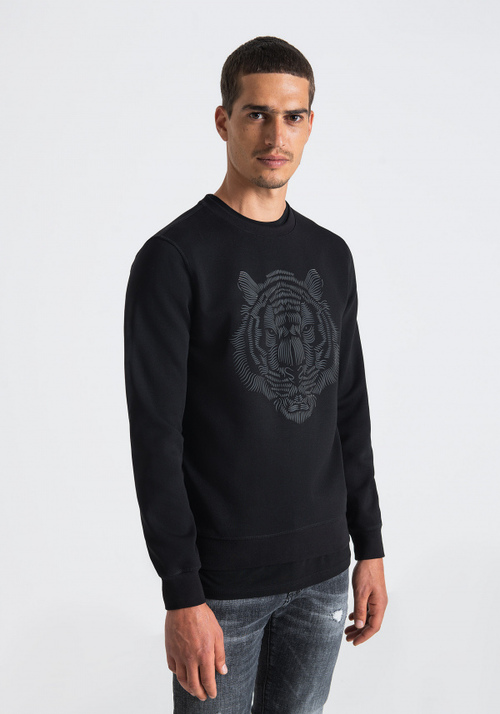 REGULAR FIT SWEATSHIRT WITH RUBBERISED PRINT - Sweatshirts | Antony Morato Online Shop