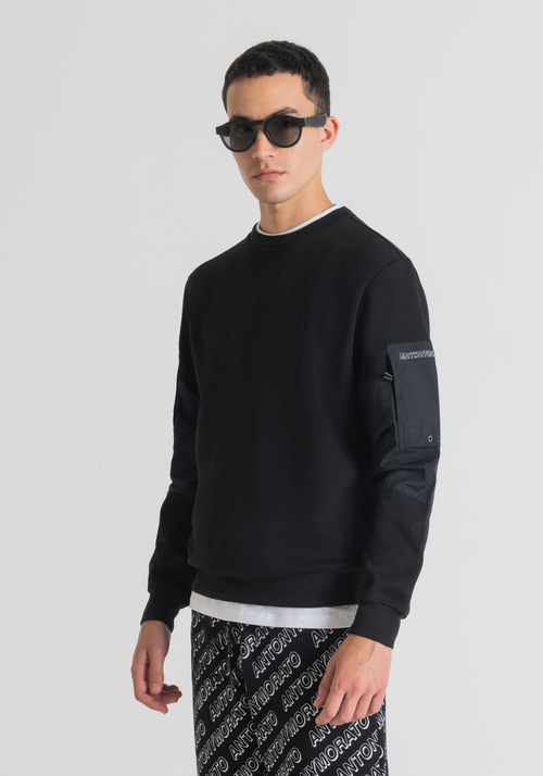 REGULAR FIT HOODIE IN COTTON BLEND WITH CONTRASTING DETAILS - Clothing | Antony Morato Online Shop