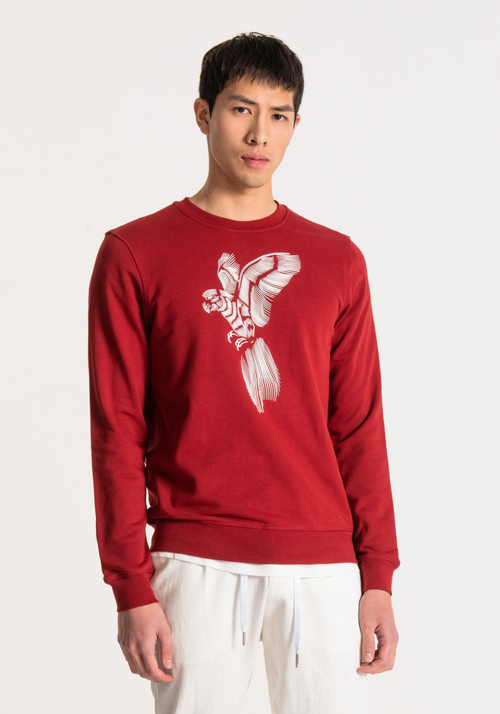REGULAR-FIT COTTON-BLEND SWEATSHIRT WITH A RUBBER-COATED PRINT DESIGN - Sweatshirts | Antony Morato Online Shop