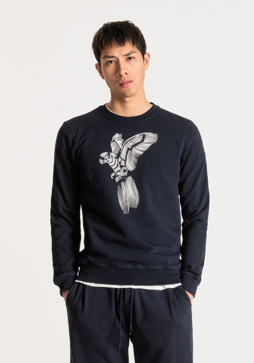 SWEAT-SHIRT REGULAR EN COTON MÉLANGÉ AVEC IMPRIMÉ CAOUTCHOUTÉ - Sweat-shirts | Antony Morato Online Shop
