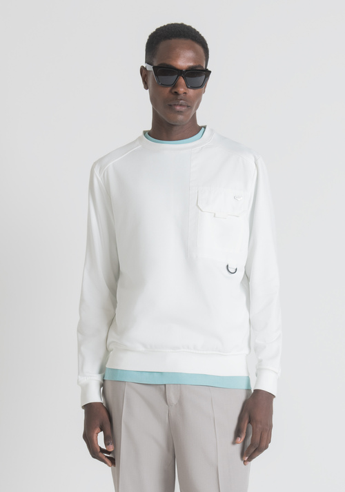 REGULAR FIT SWEATSHIRT IN COTTON BLEND WITH CONTRASTING POCKET - Men's Sweatshirts | Antony Morato Online Shop