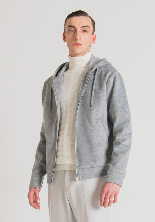 REGULAR FIT SWEATSHIRT IN VISCOSE BLEND FABRIC WITH ZIP AND HOOD - Sweatshirts | Antony Morato Online Shop