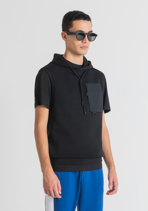 REGULAR FIT SLEEVELESS HOODIE IN COTTON BLEND WITH HOOD - Clothing | Antony Morato Online Shop