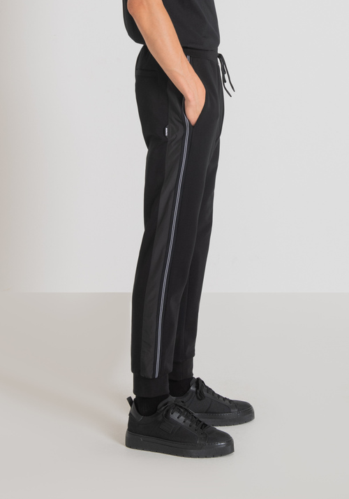 SLIM FIT SWEATPANTS IN STRETCH COTTON WITH CONTRAST IN TECHNICAL FABRIC - Trousers | Antony Morato Online Shop