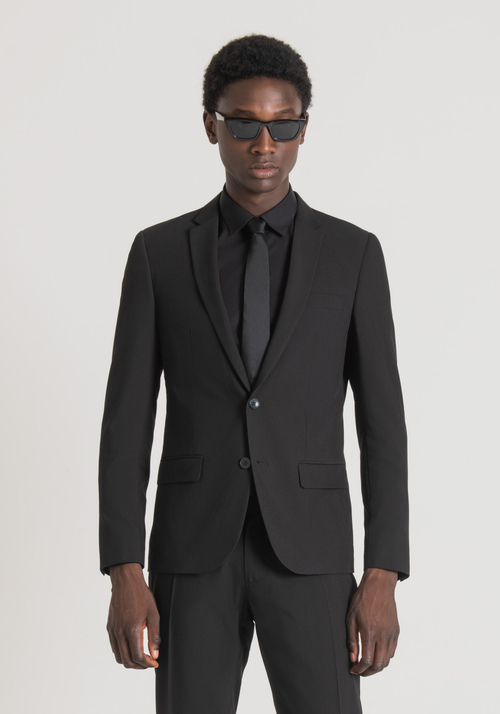 "BONNIE" SLIM FIT JACKET IN STRETCH VISCOSE BLEND FABRIC - Men's Jackets and Gilets | Antony Morato Online Shop