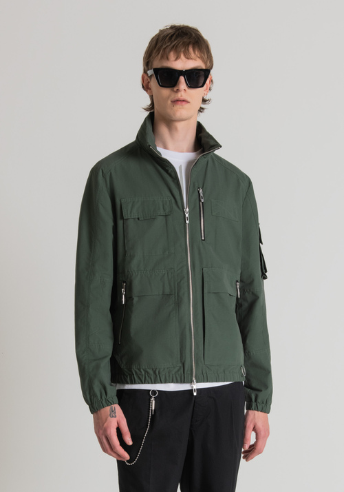REGULAR FIT JACKET IN RIPSTOP BLEND TECHNICAL FABRIC - Men's Field Jackets and Coats | Antony Morato Online Shop