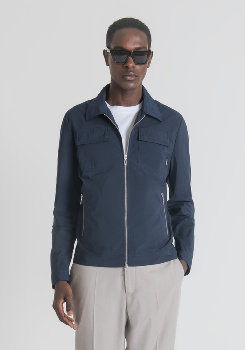 SLIM FIT JACKET IN TECHNICAL FABRIC WITH SHIRT COLLAR - Men's Field Jackets and Coats | Antony Morato Online Shop