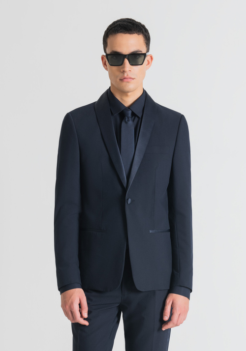 "ROXANNE" SLIM-FIT JACKET IN STRETCH FABRIC WITH SATIN DETAILS - Men's Clothing | Antony Morato Online Shop