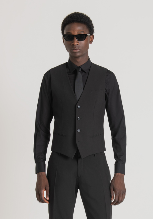 SLIM FIT WAISTCOAT IN STRETCH VISCOSE BLEND - Men's Jackets and Gilets | Antony Morato Online Shop