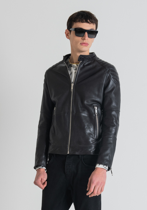 BIKER JACKET IN SOFT LEATHER - Field Jackets & Coats | Antony Morato Online Shop