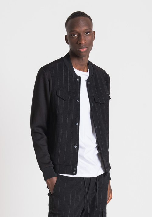 SLIM-FIT FLEECE JACKET WITH MANDARIN COLLAR - Sweatshirts | Antony Morato Online Shop