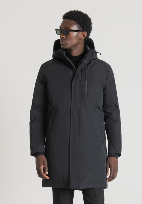 REGULAR FIT JACKET WITH HOOD IN TECHNICAL FABRIC WITH ECO-SUSTAINABLE PADDING - Main Collection FW23 Men's Clothing | Antony Morato Online Shop
