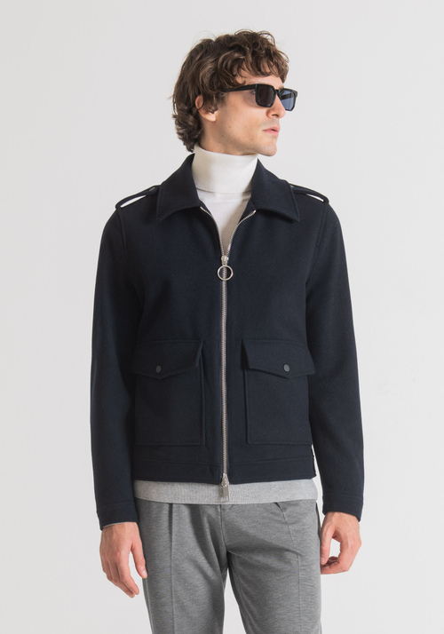 SLIM-FIT JACKET IN WARM MELTON WOOL BLEND - Men's Field Jackets and Coats | Antony Morato Online Shop