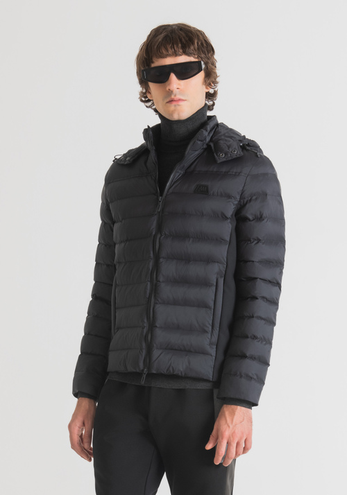 SLIM FIT QUILTED JACKET IN TECHNICAL FABRIC WITH HOOD - Clothing | Antony Morato Online Shop