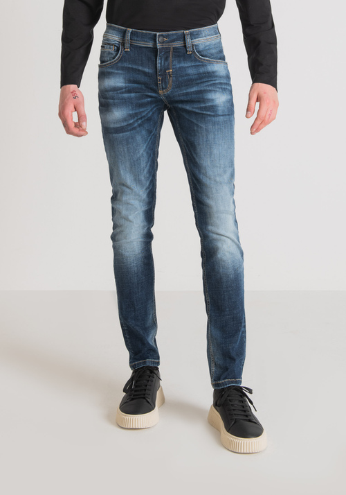 "GILMOUR" SUPER SKINNY FIT JEANS IN STRETCH DENIM BLEND WITH DARK WASH - Jeans | Antony Morato Online Shop