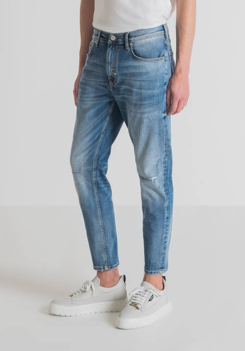 JEANS SKINNY FIT “KARL” CROPPED IN STRETCH DENIM LAVAGGIO MEDIO - Jeans Skinny Fit Uomo | Antony Morato Online Shop