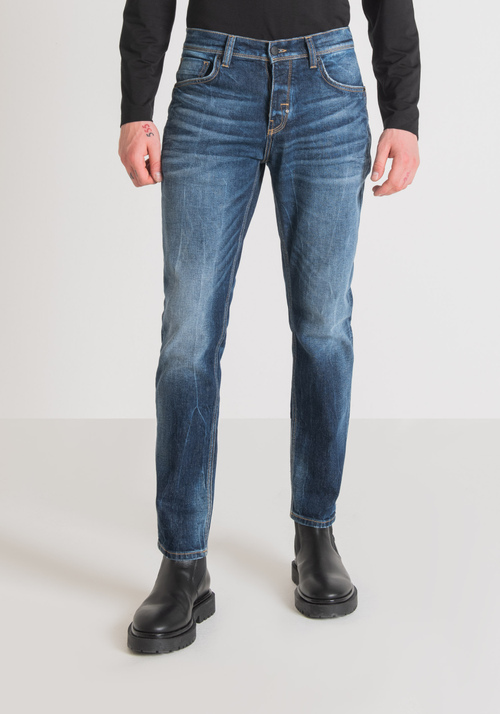 JEAN SLIM FIT « LAURENT » EN DENIM BLEU AVEC DÉLAVAGE MOYEN - Jeans | Antony Morato Online Shop