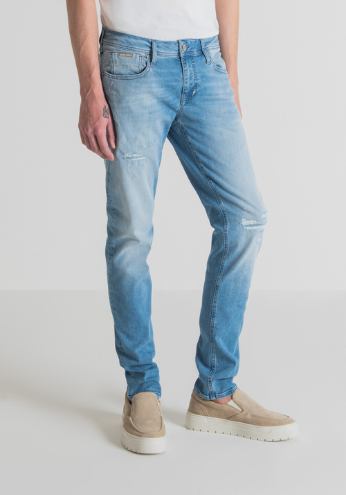 "OZZY" TAPERED FIT JEANS IN STRETCH DENIM WITH MEDIUM WASH - Jeans | Antony Morato Online Shop