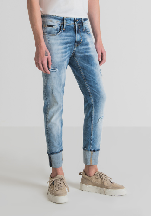 "PAUL" SUPER SKINNY FIT JEANS IN STRETCH DENIM BLEND WITH BLEACHED EFFECT - Jeans | Antony Morato Online Shop