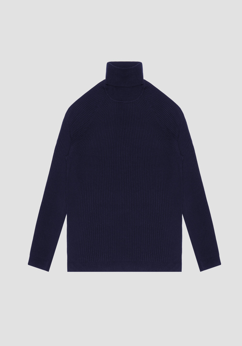 HIGH-NECK SWEATER WITH RIBBED PROCESSING | Antony Morato Online Shop