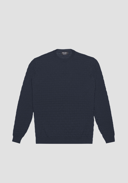 REGULAR FIT SWEATSHIRT IN YARN WITH 3D JACQUARD PATTERN - Sweatshirts | Antony Morato Online Shop
