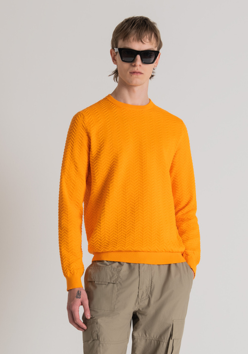 SLIM-FIT SWEATER IN COTTON YARN WITH JACQUARD PATTERN | Antony Morato Online Shop