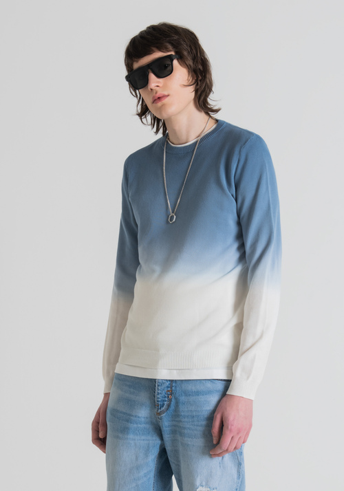 SLIM-FIT JUMPER IN PURE COTTON WITH TIE-DYE EFFECT - Clothing | Antony Morato Online Shop