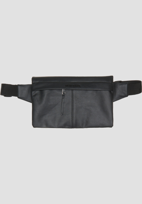FAUX LEATHER BELT BAG WITH METAL LOGO - Men's Handbags | Antony Morato Online Shop
