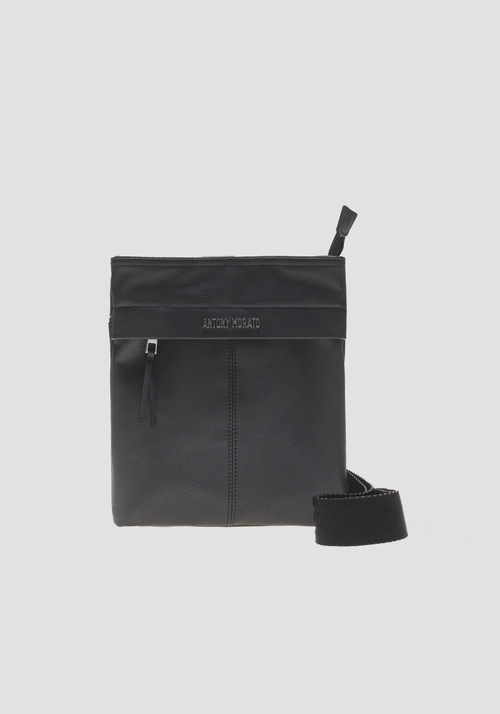 FAUX LEATHER MESSENGER BAG WITH METAL LOGO - New Arrivals FW22 | Antony Morato Online Shop
