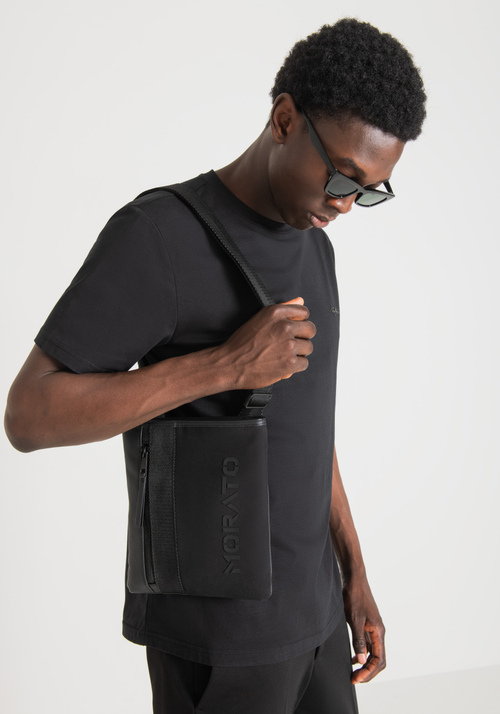 MESSENGER BAG IN POPLIN AND TECHNICAL FABRIC WITH LOGO - Men's Handbags | Antony Morato Online Shop