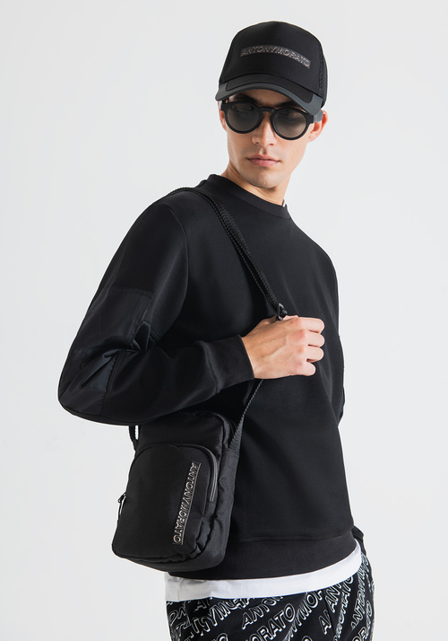 TECHNICAL FABRIC MESSENGER BAG WITH 3D EFFECT LOGO - Men's Handbags | Antony Morato Online Shop