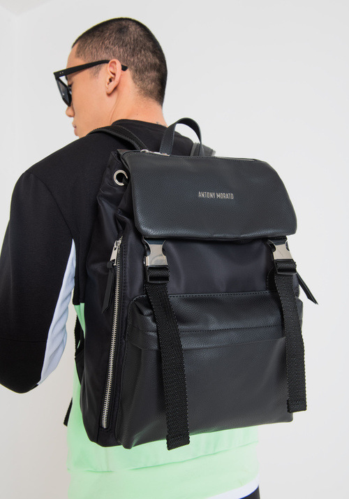 BACKPACK IN POPLIN AND TUMBLED EFFECT FABRIC - Men's Handbags | Antony Morato Online Shop