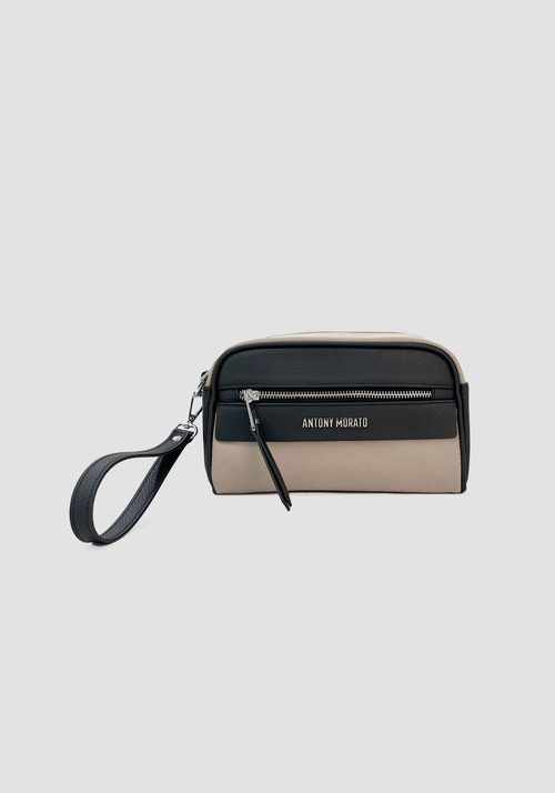 POUCH IN COTTON AND TUMBLED FAUX LEATHER - Men's Handbags | Antony Morato Online Shop