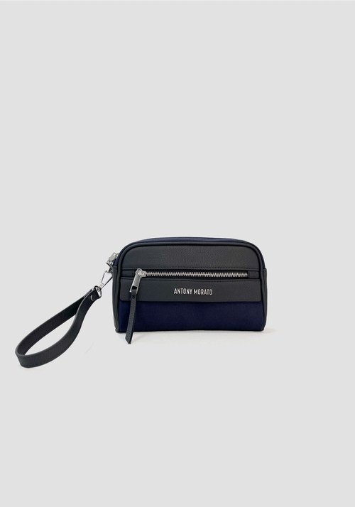 POUCH IN COTTON AND TUMBLED FAUX LEATHER - Accessories | Antony Morato Online Shop