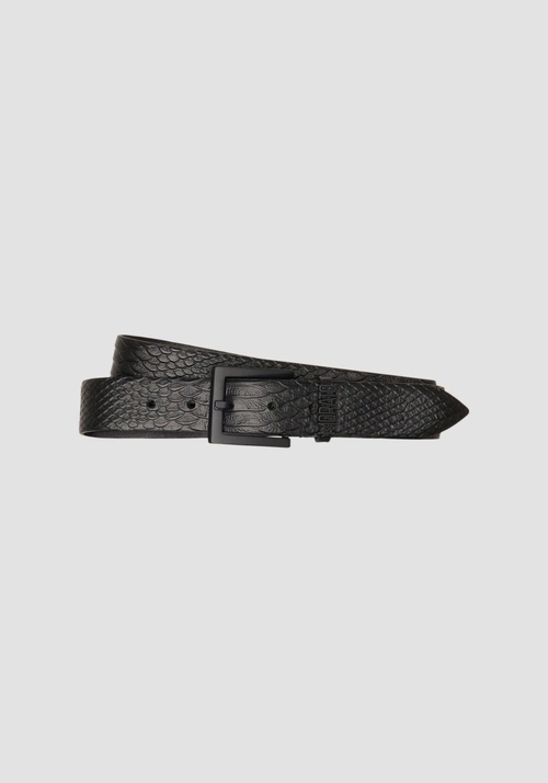 CEINTURE EN CUIR VÉRITABLE IMPRIMÉ SERPENT - Ceintures | Antony Morato Online Shop