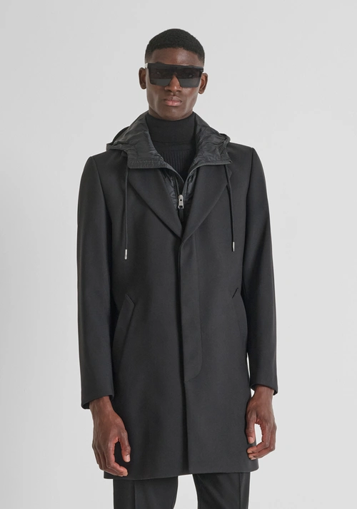 REGULAR FIT MANTEL AUS VISKOSE-MISCHUNG MIT HERAUSNEHMBARER INNENJACKE - Bekleidung | Antony Morato Online Shop