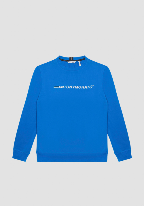 SLIM FIT SWEATSHIRT IN ELASTIC COTTON WITH INJECTION MOLDED LOGO PRINT - Sweat-shirts | Antony Morato Online Shop