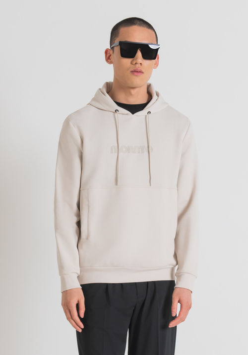 RELAXED FIT COTTON BLEND HOODIE WITH EMBOSSED LOGO - Main Collection FW23 Men's Clothing | Antony Morato Online Shop