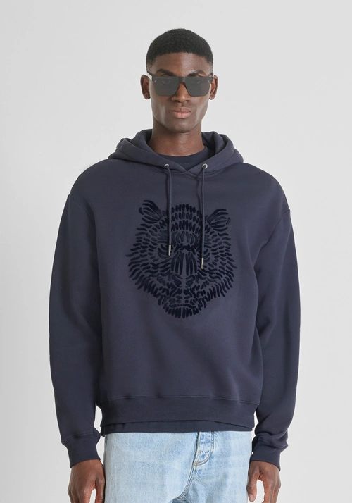 FELPA CON CAPPUCCIO REGULAR FIT IN MISTO COTONE - Felpe Uomo | Antony Morato Online Shop