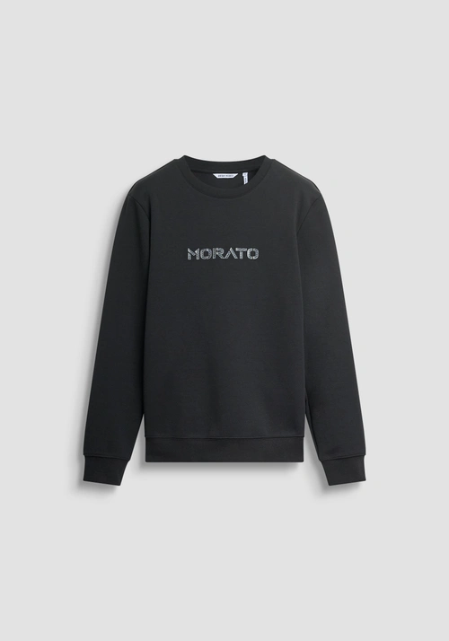 REGULAR FIT CREW NECK SWEATSHIRT IN COTTON BLEND WITH LOGO PRINT - Clothing | Antony Morato Online Shop