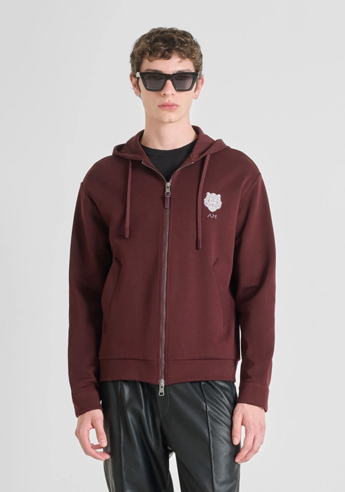 HOODIE MIT REISSVERSCHLUSS REGULAR FIT AUS BAUMWOLLMISCHUNG MIT TIGER-PATCH - Sweatshirts | Antony Morato Online Shop