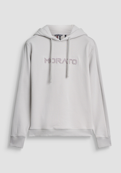 RELAXED FIT HOODIE IN COTTON BLEND SUSTAINABLE WITH LOGO - Clothing | Antony Morato Online Shop